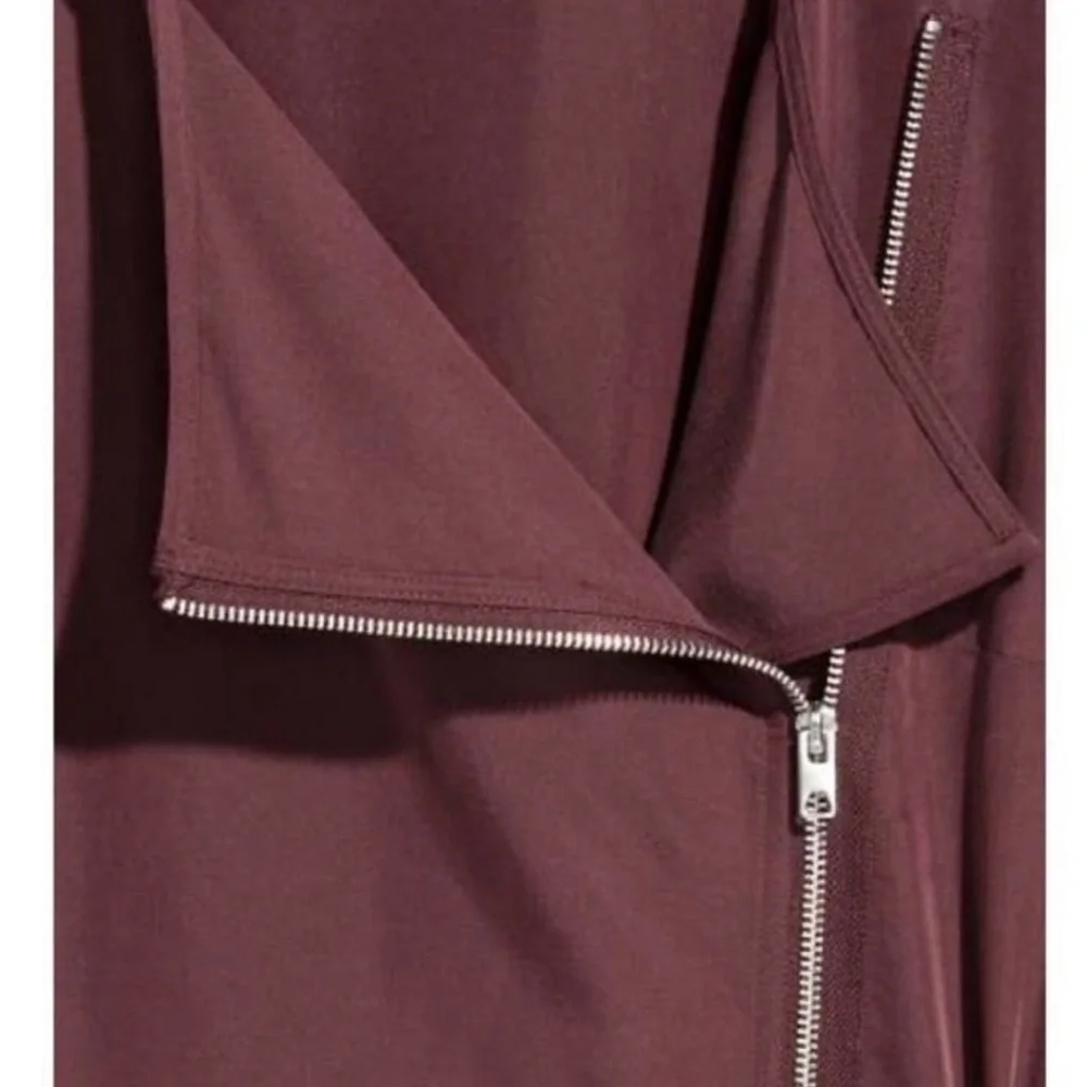 H&M Lightweight Burgundy Maroon Jacket Hooded Anorak Coat Size 12